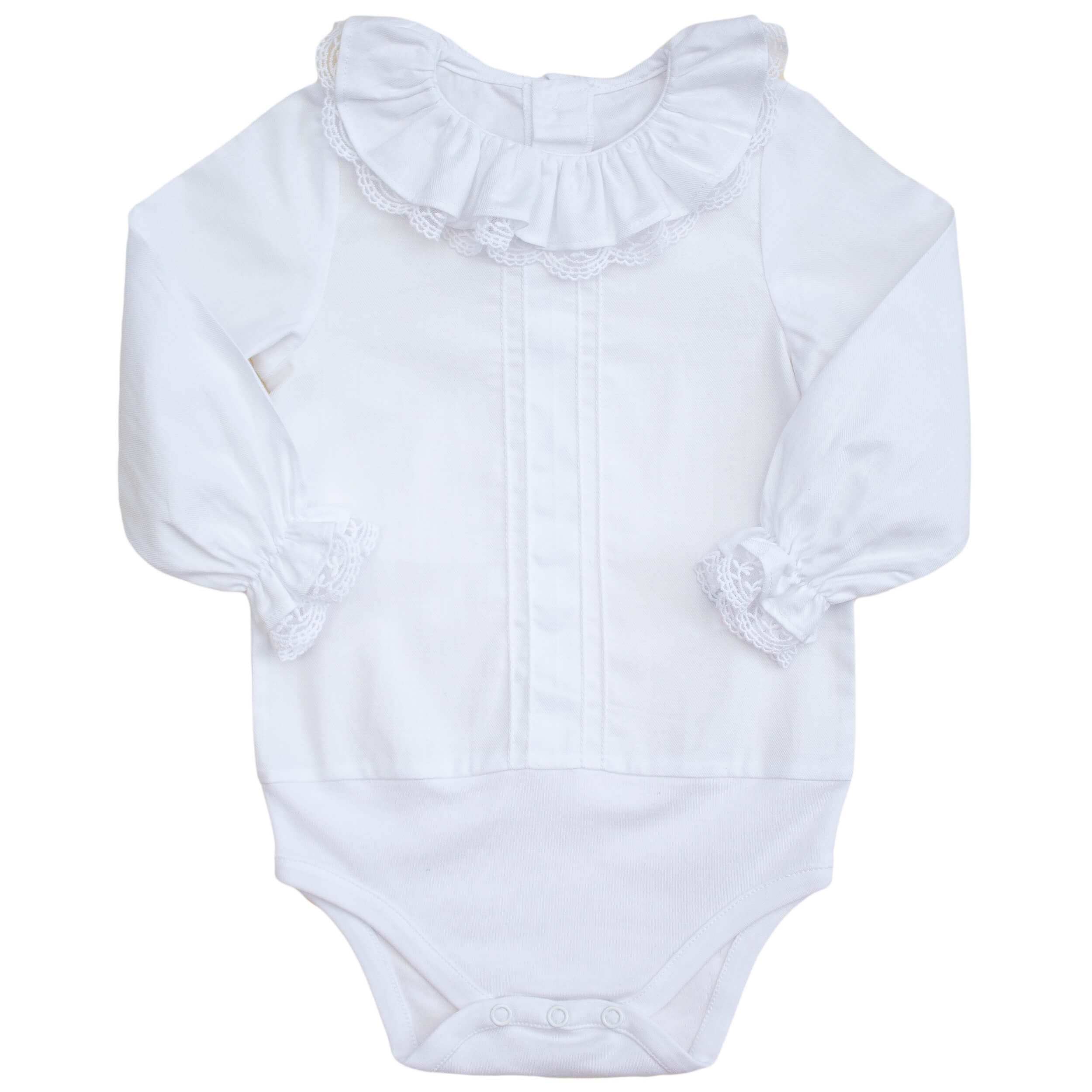 lace collar baby bodysuit blouse white