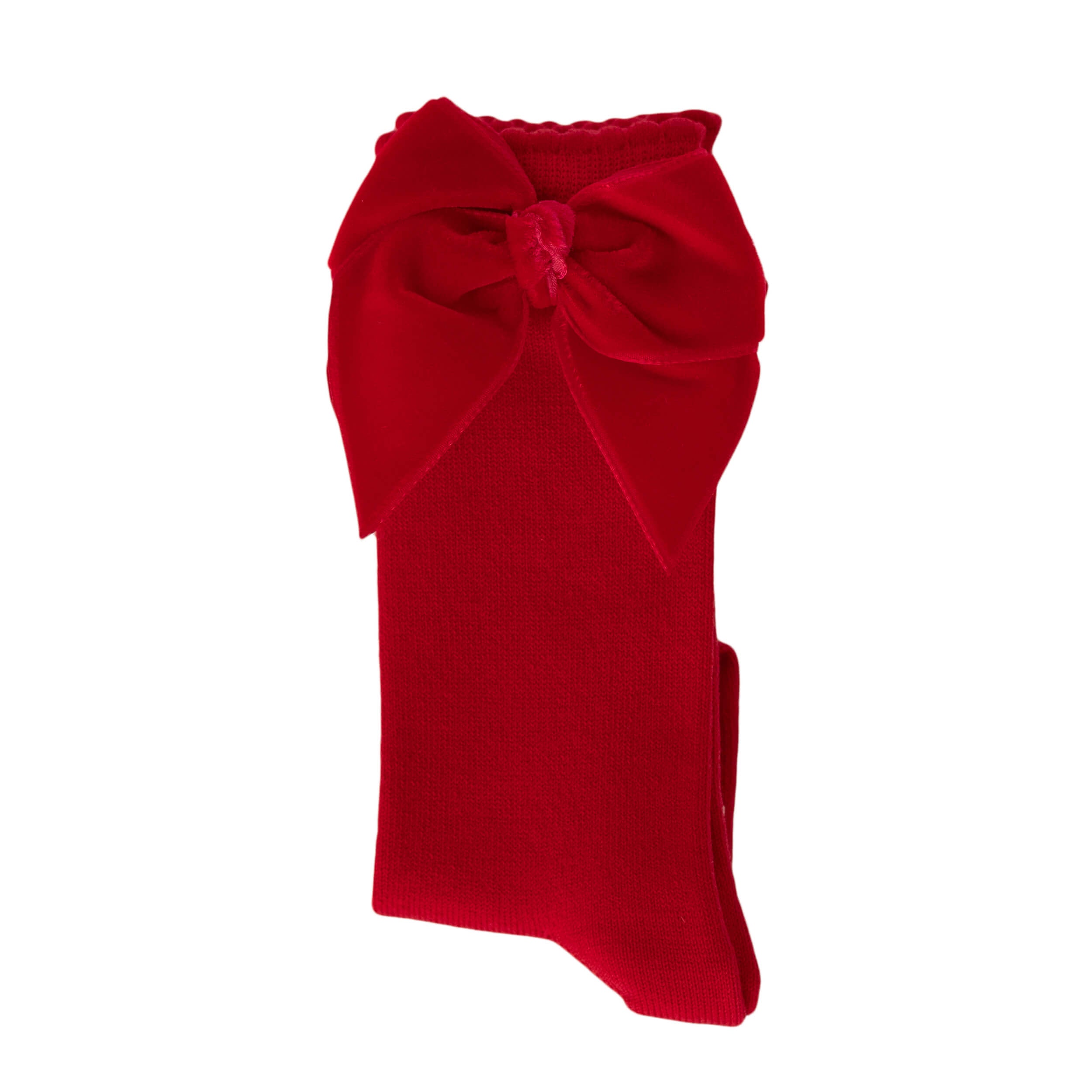 red velvet bow spanish baby socks
