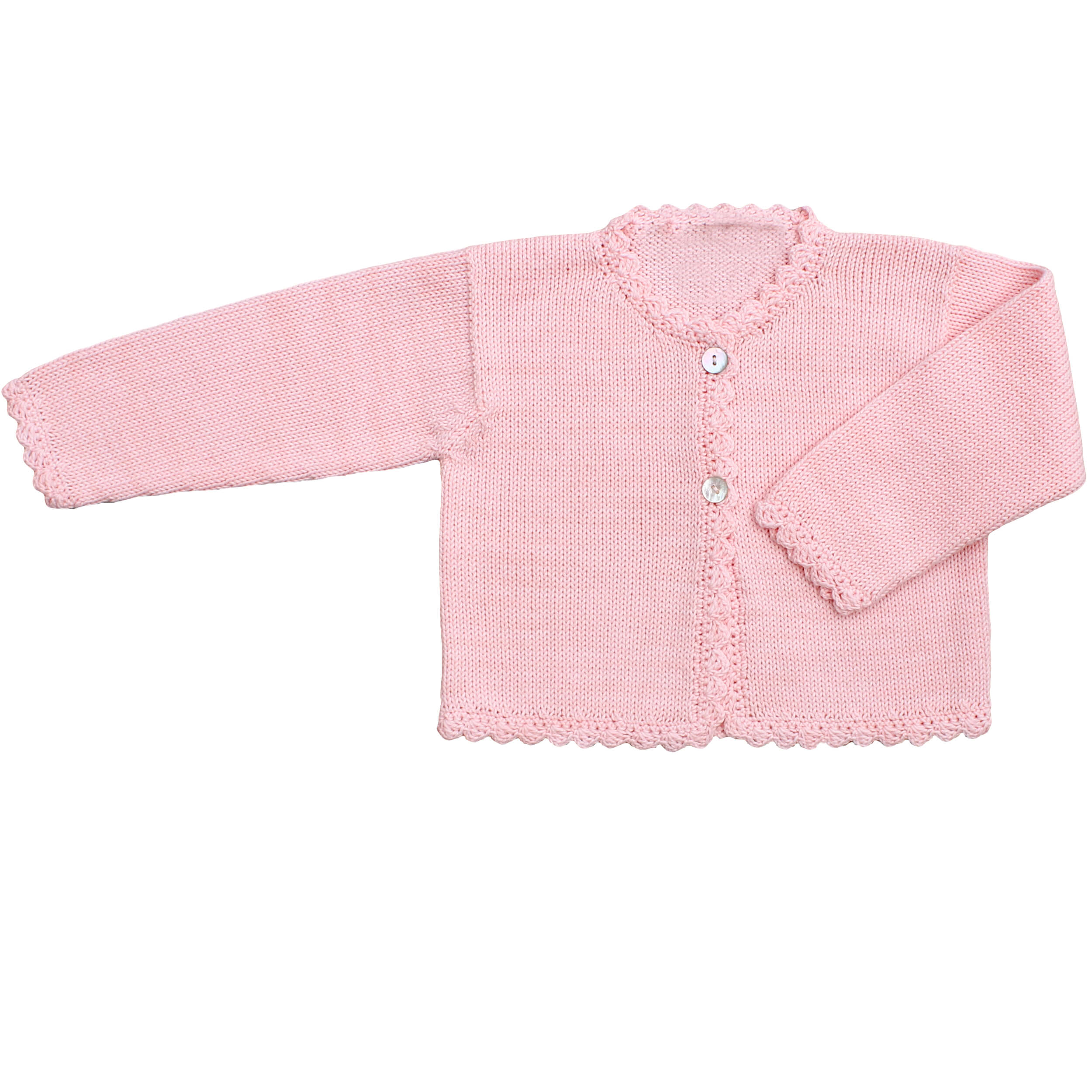 pink knitted baby cardigan