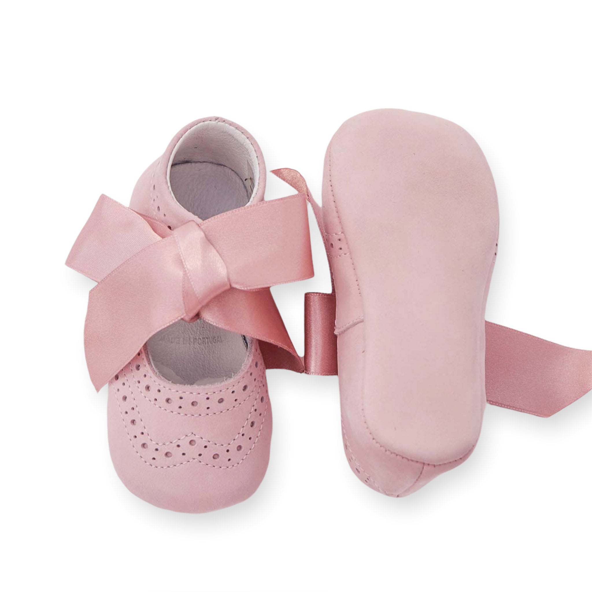 nubuck leather baby girl shoes pink soles