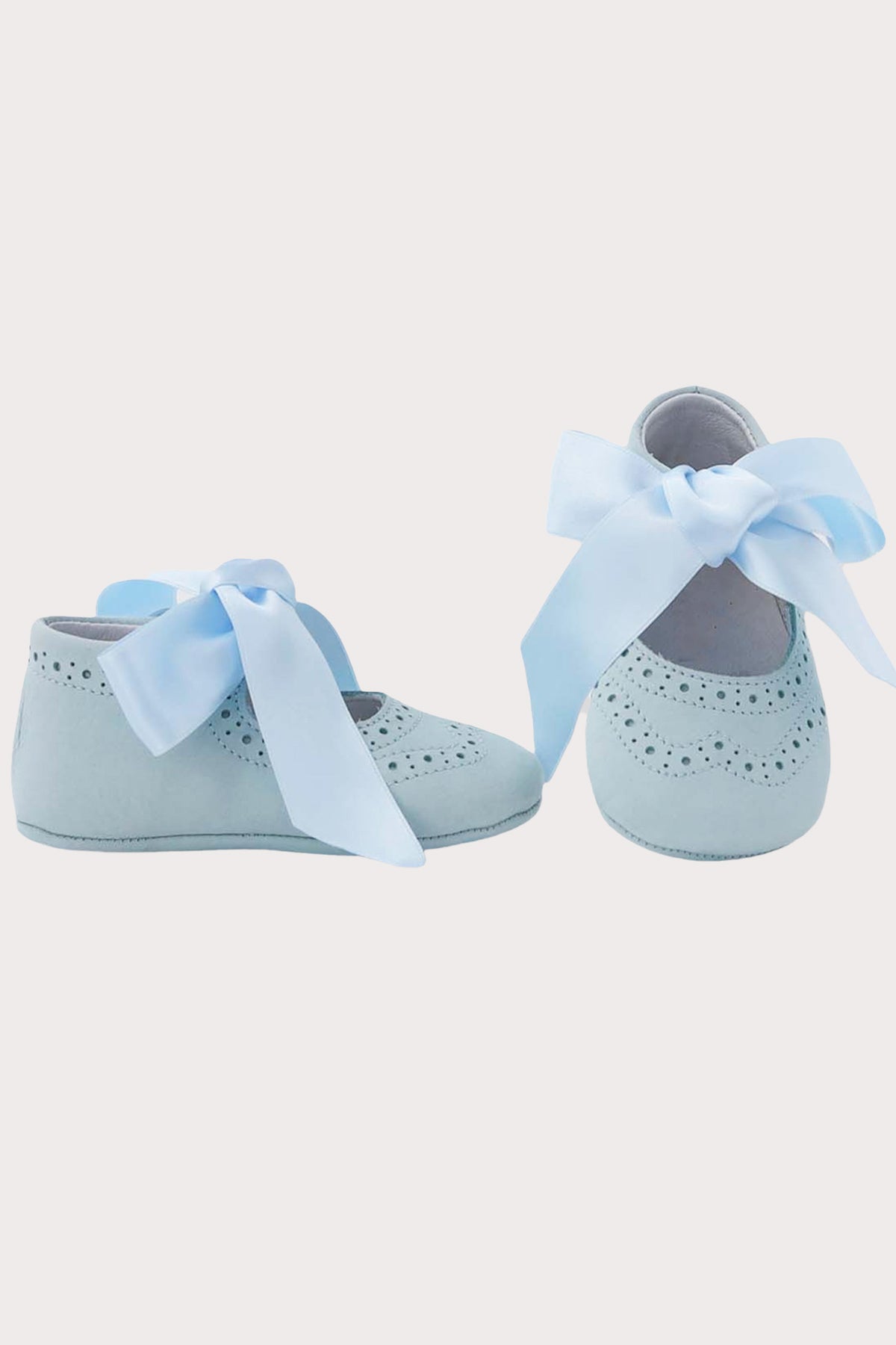 blue leather baby girl shoes