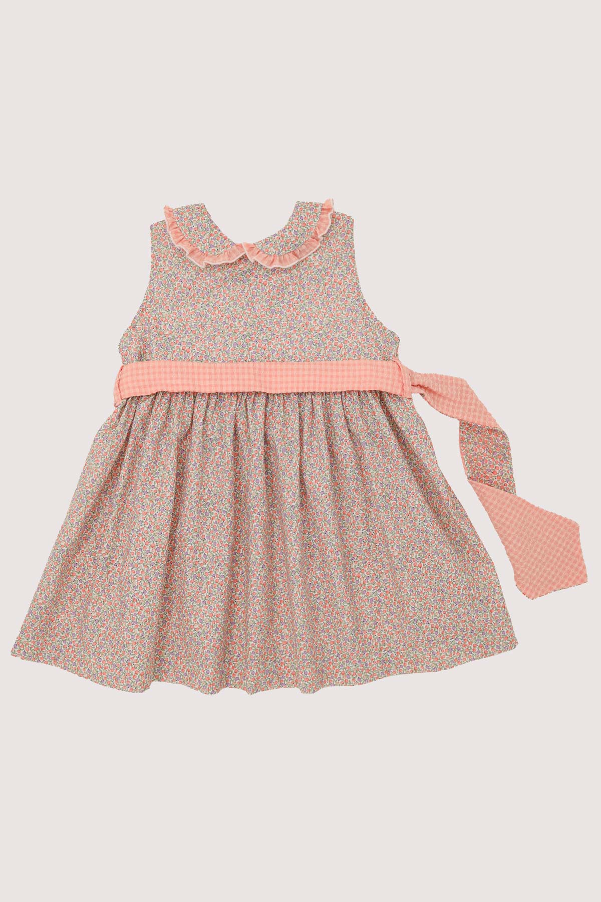 ditsy floral girls dress with peter pan collar