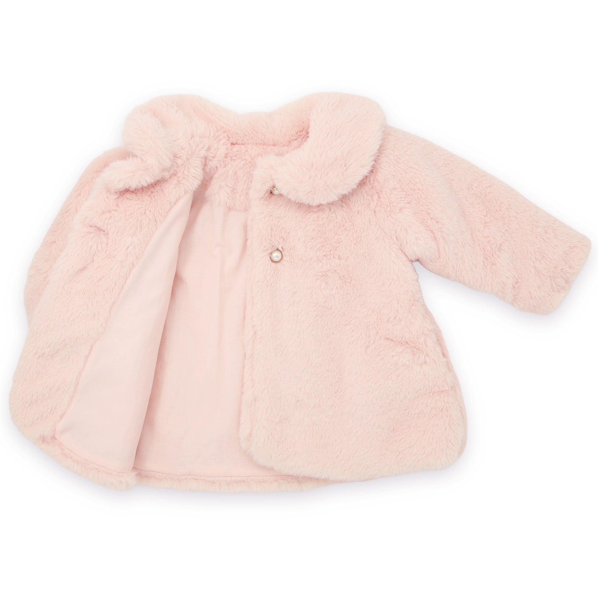 baby girl faux fur jacket pink