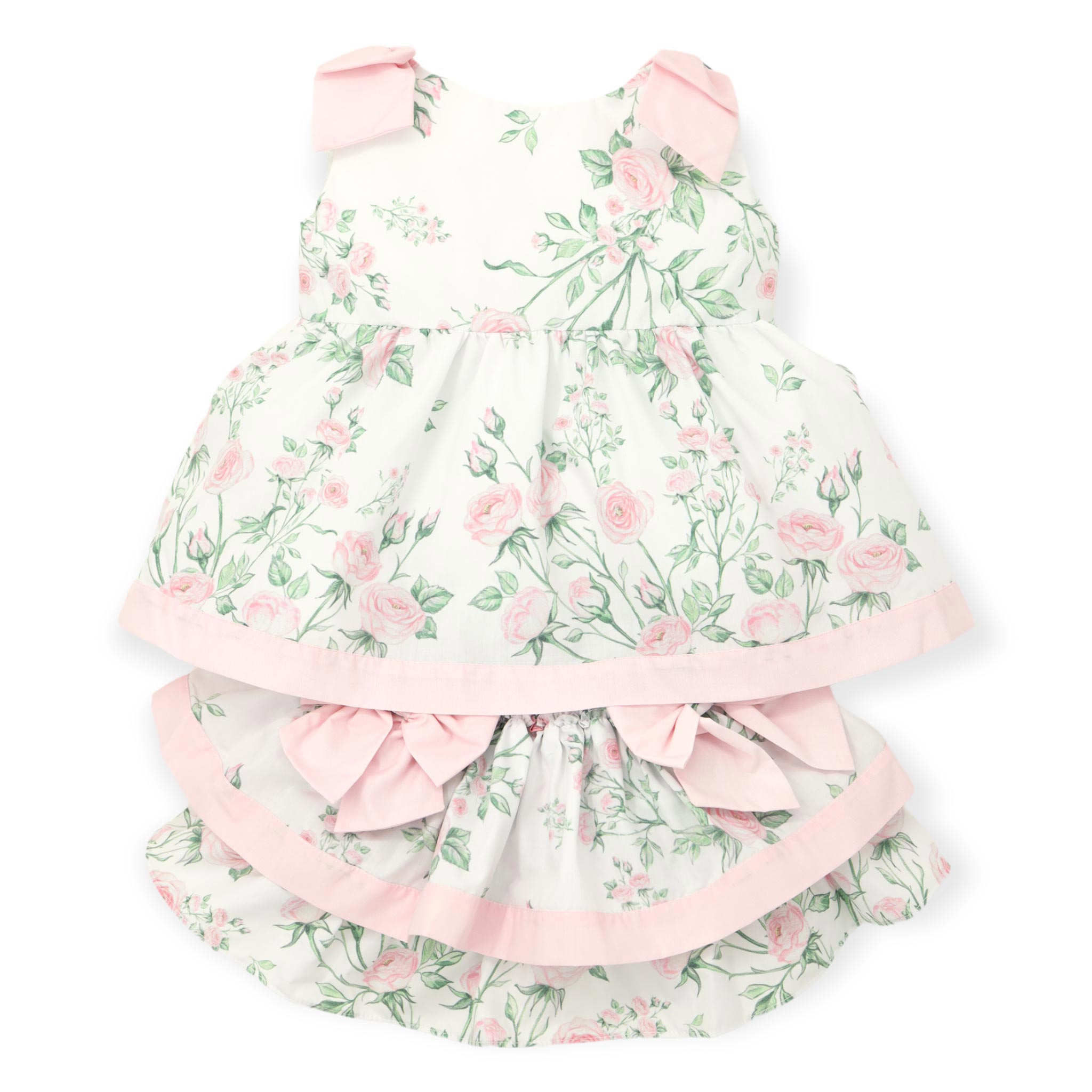 girls top & bloomer outfit in pink roses