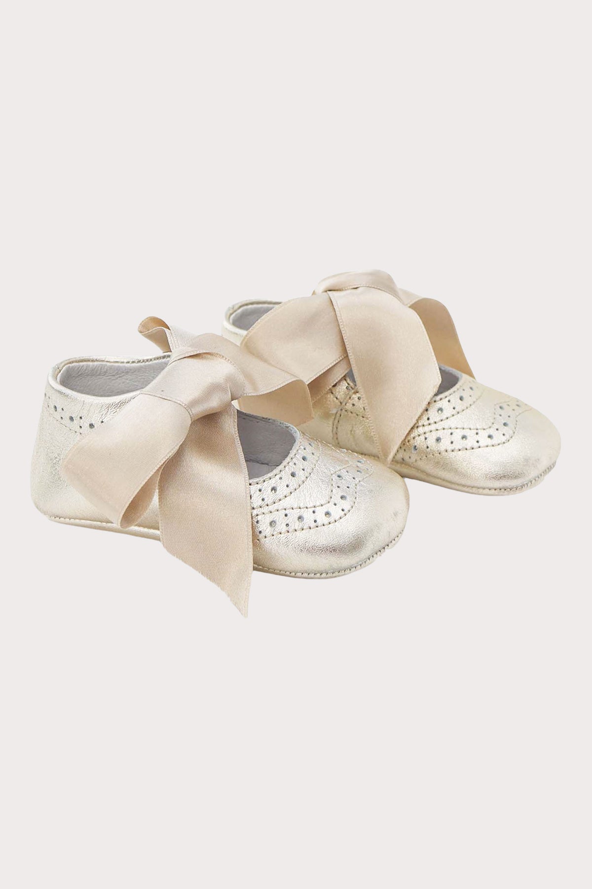 gold leather baby girls shoes