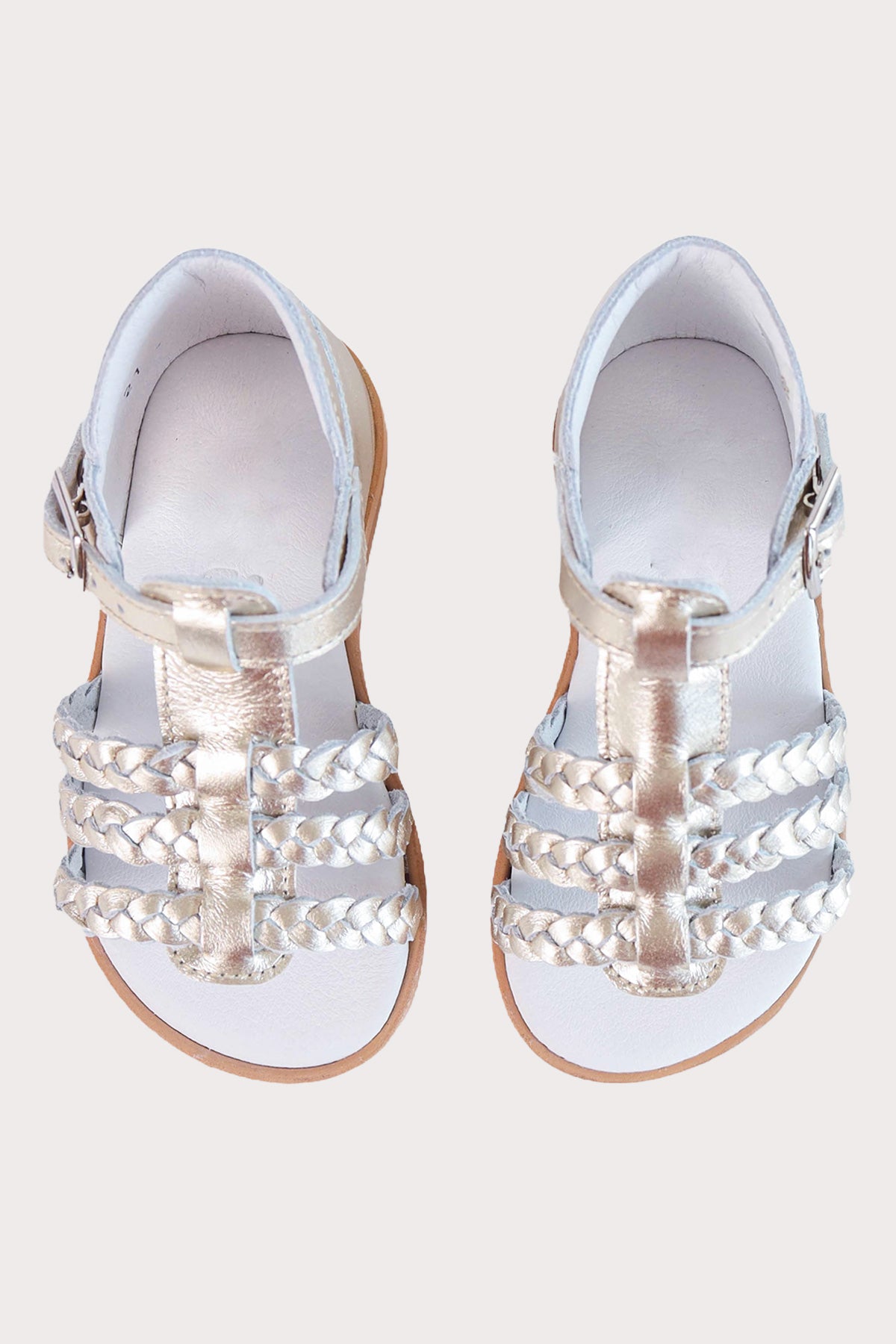 girls gold leather sandals 