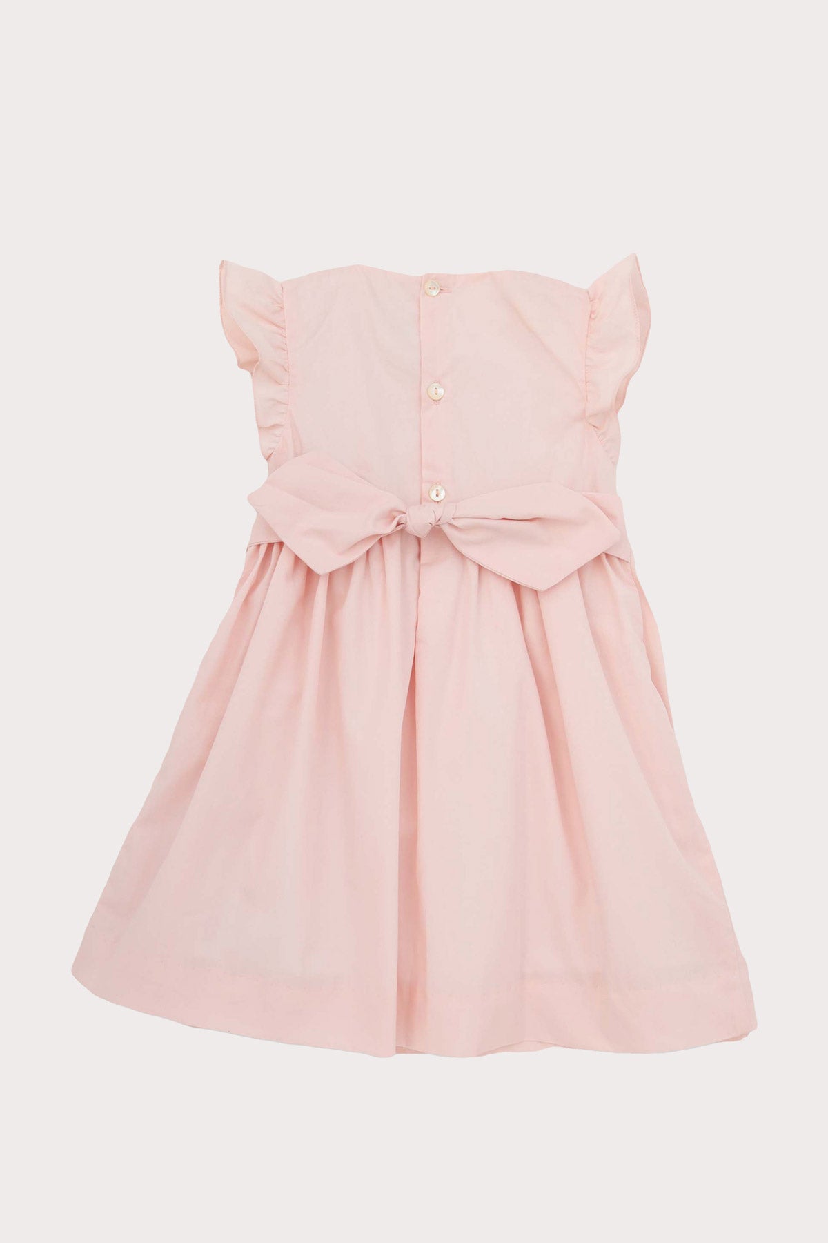 girls classic hand smocked dress with tie bow