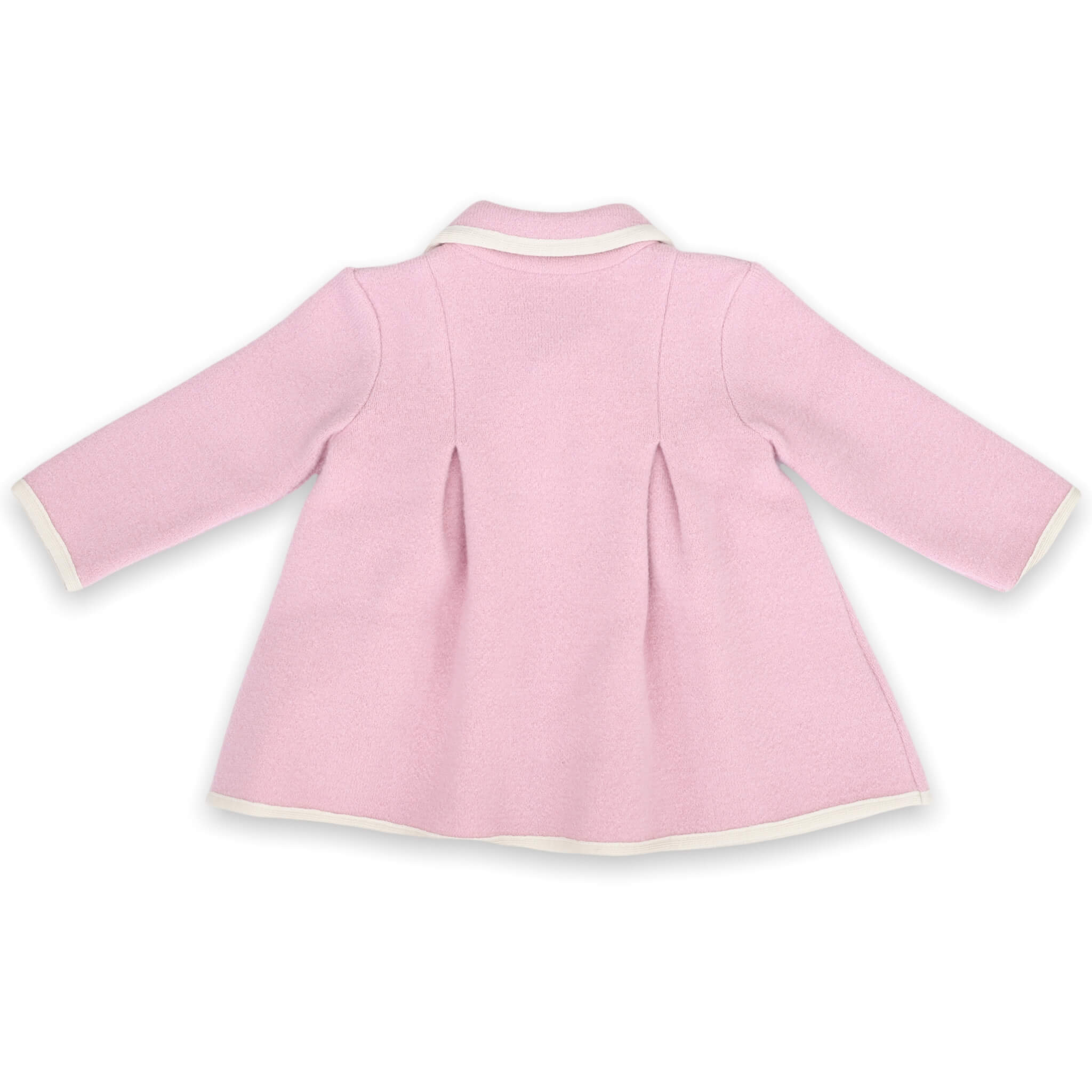 bakc of marae pink girls coat 100% wool