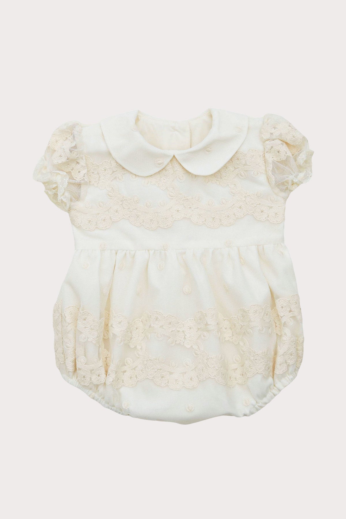 ivory lace baby girl romper