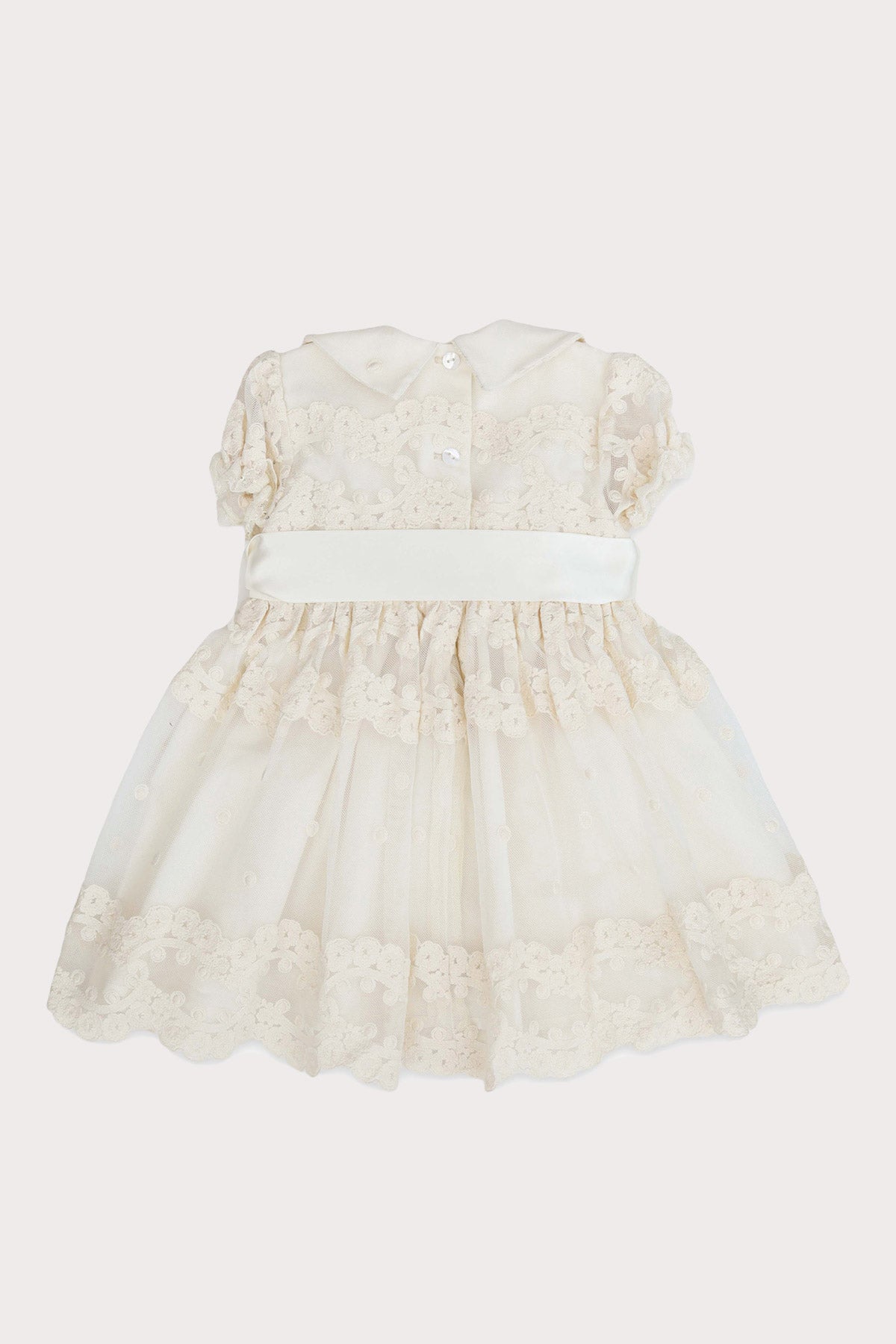 back of ivory lace occasion girls dress