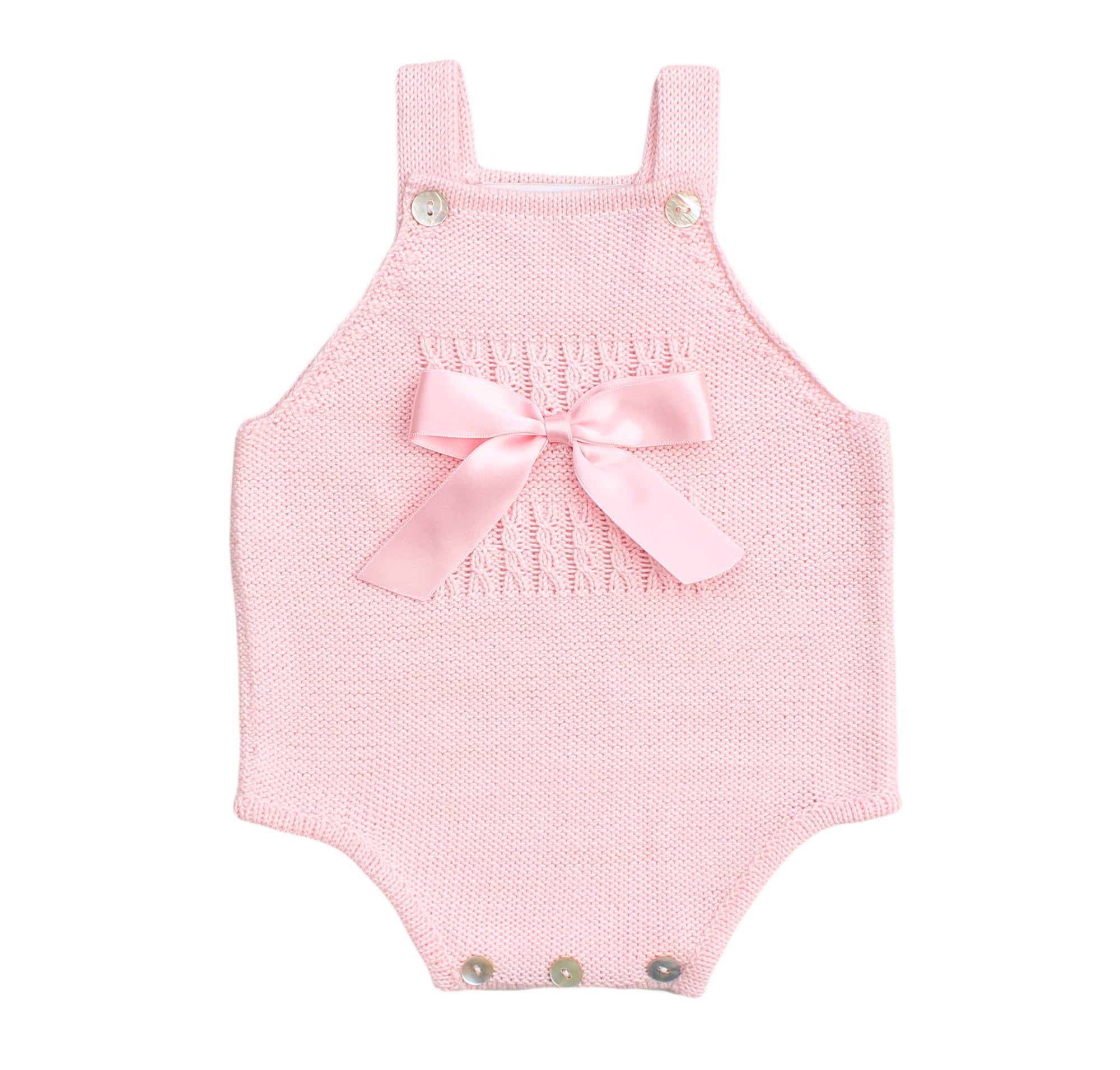 pink cotton knitted baby romper