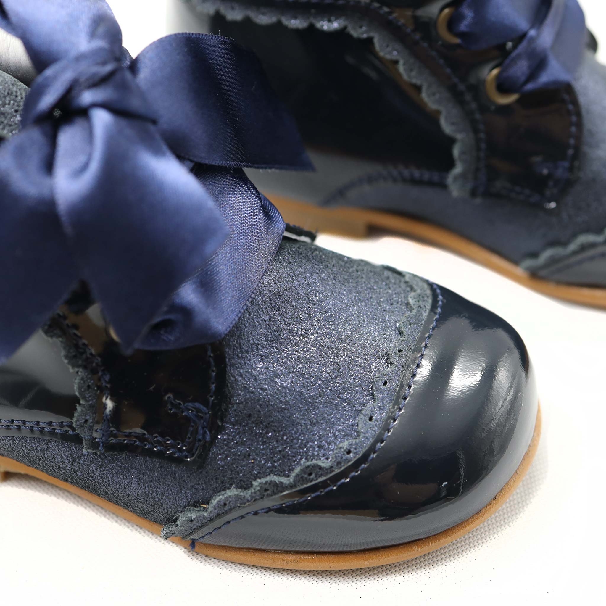 patent leather girls boots navy