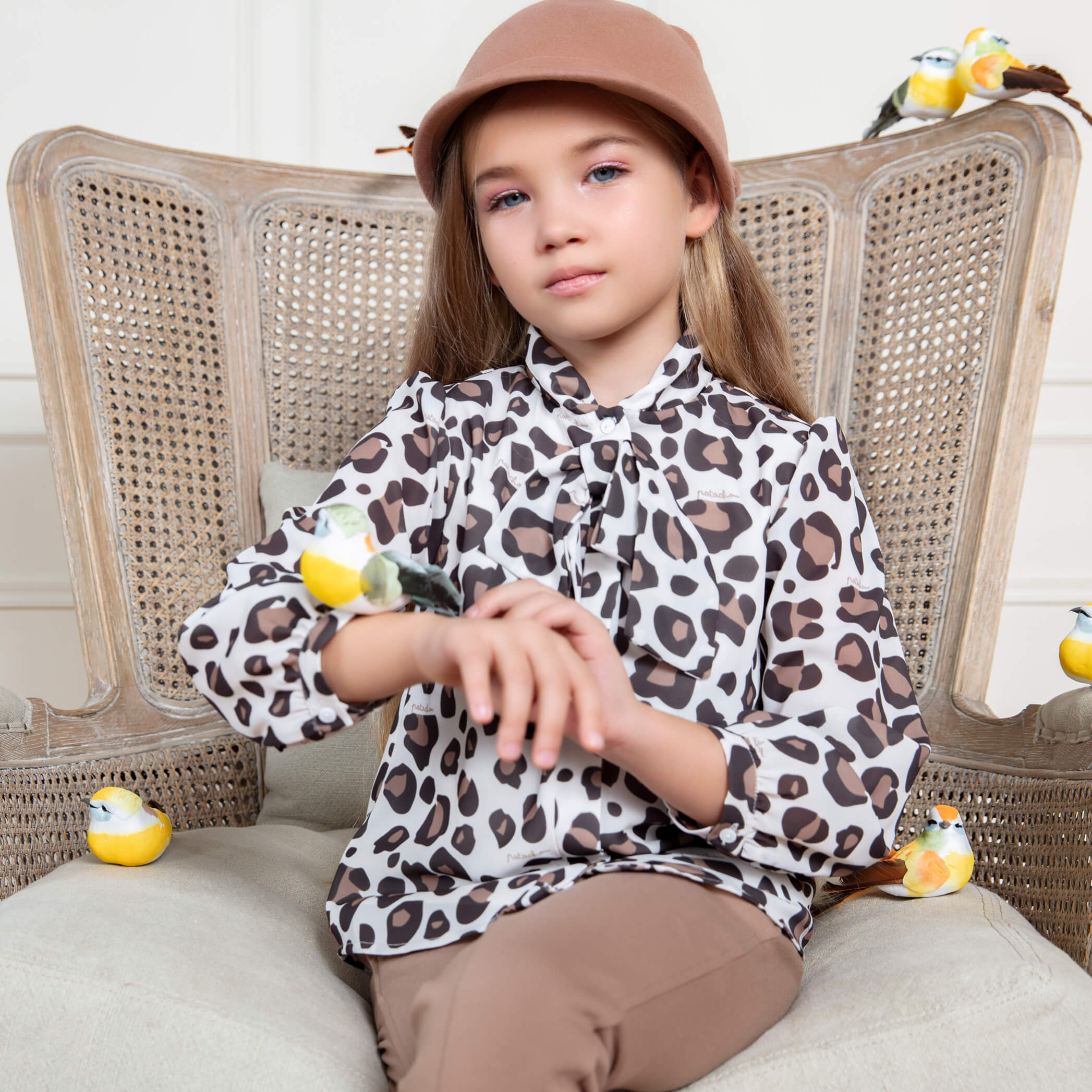 patachou leopard print chiffon blouse