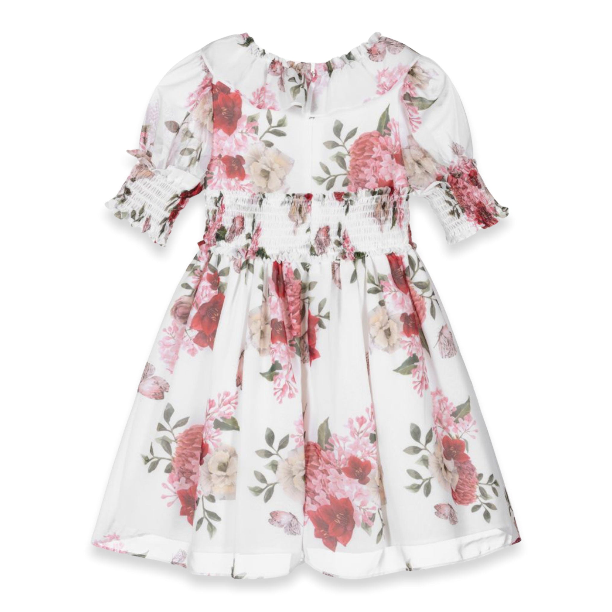 White Floral Chiffon Dress | Patachou (2Y, 3Y)