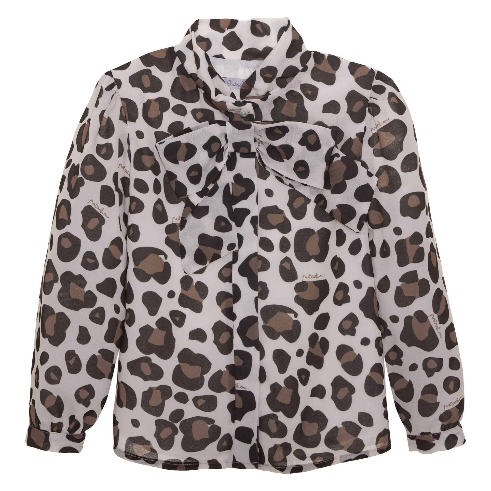 patachou leopard print chiffon girls blouse
