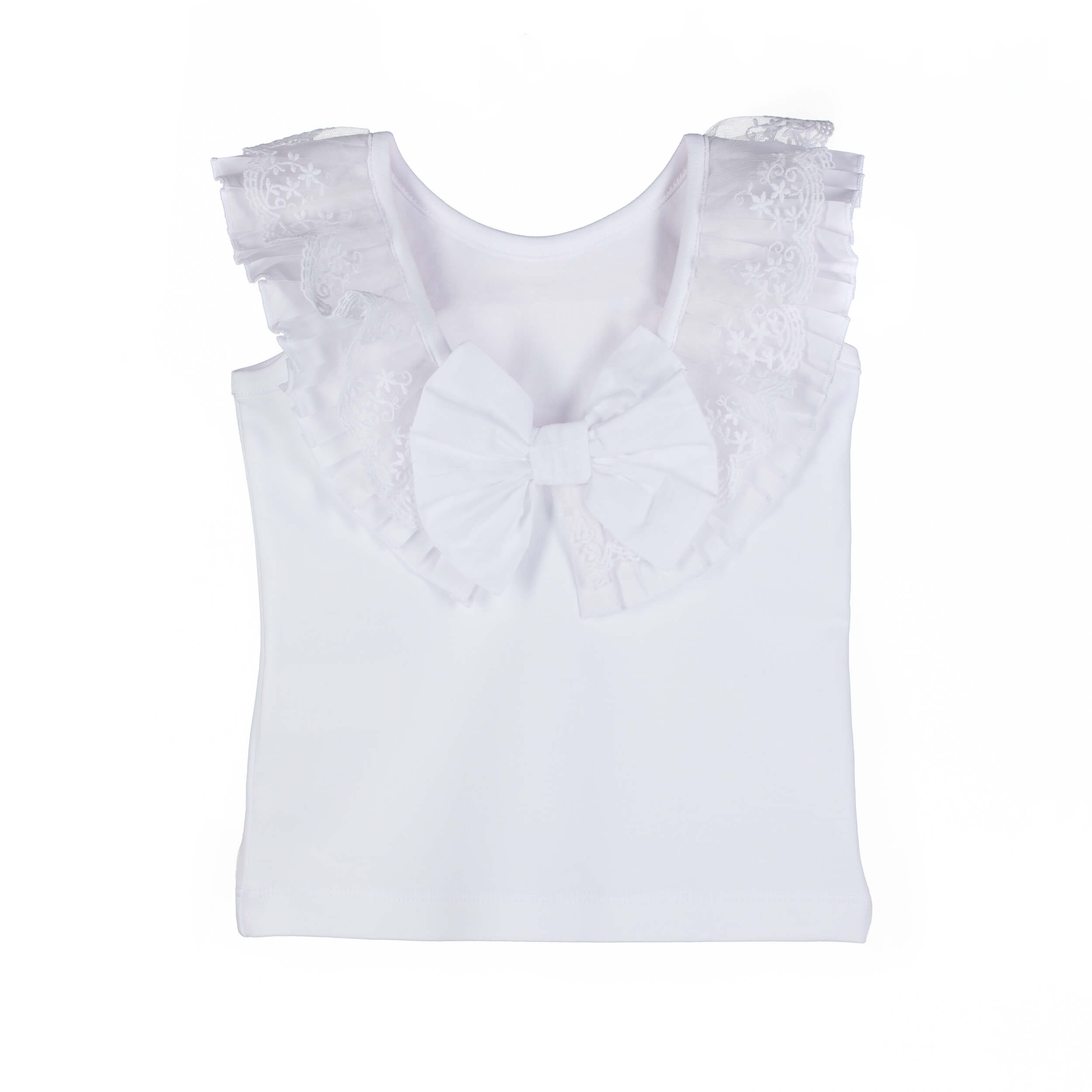 sleeveless girls top with lace