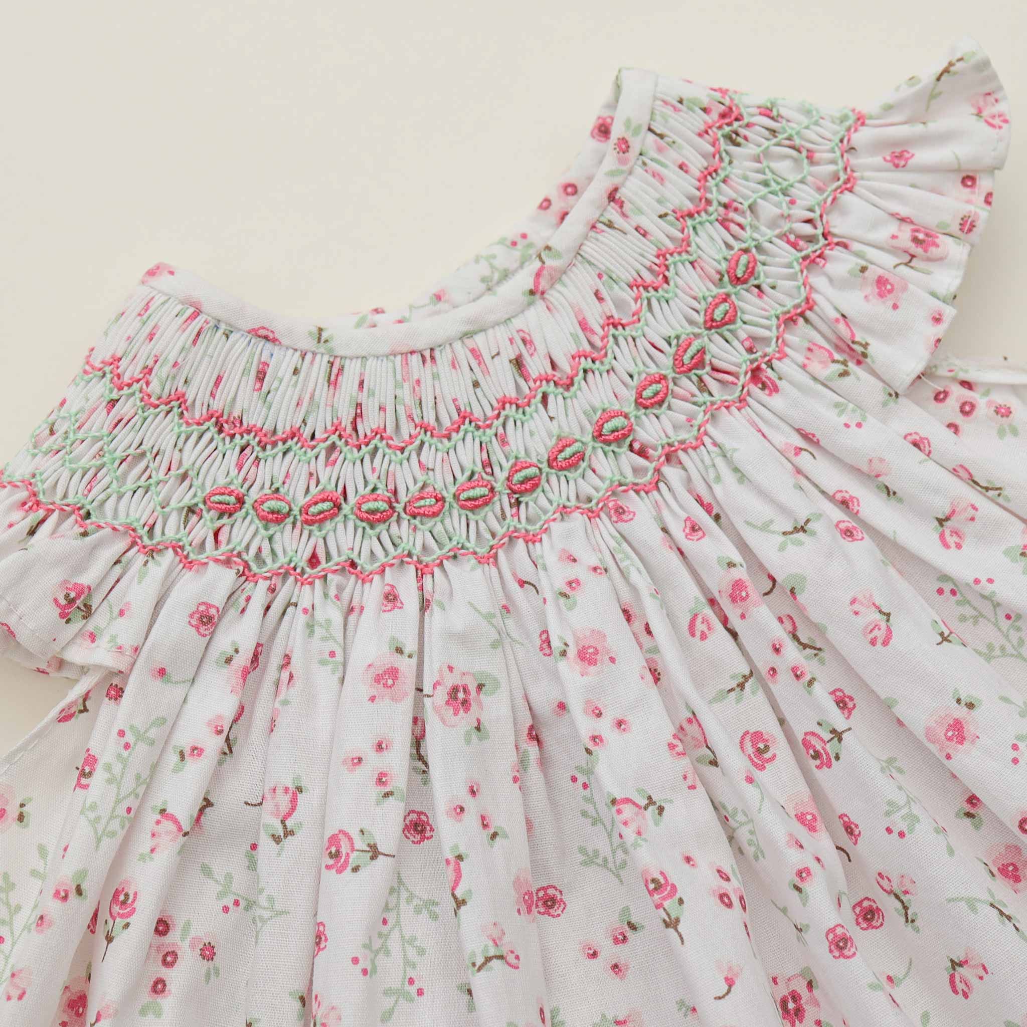 spanish hand smocked baby girl outfit 