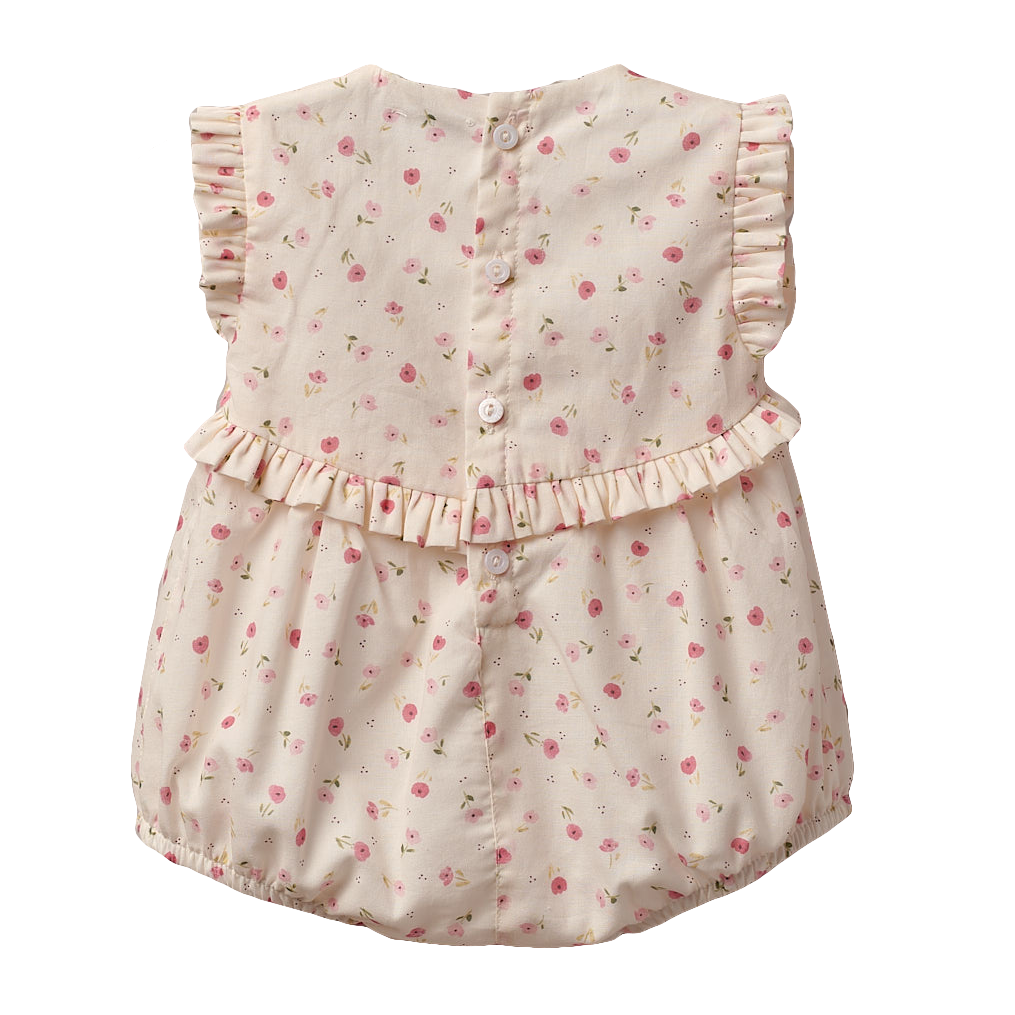 wedoble organic cotton floral baby romper back